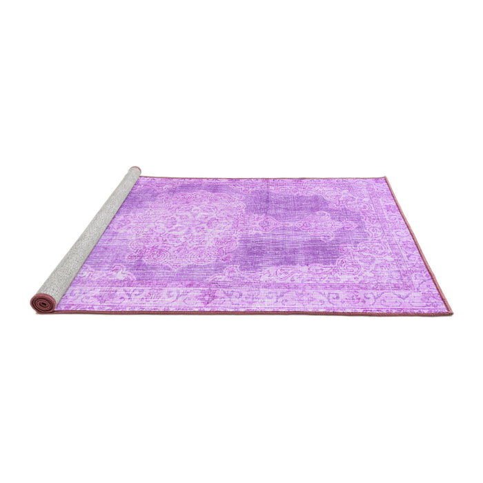 Sideview of Machine Washable Persian Purple Traditional Area Rugs, wshtr3720pur