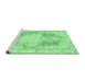 Sideview of Machine Washable Persian Emerald Green Traditional Area Rugs, wshtr3720emgrn