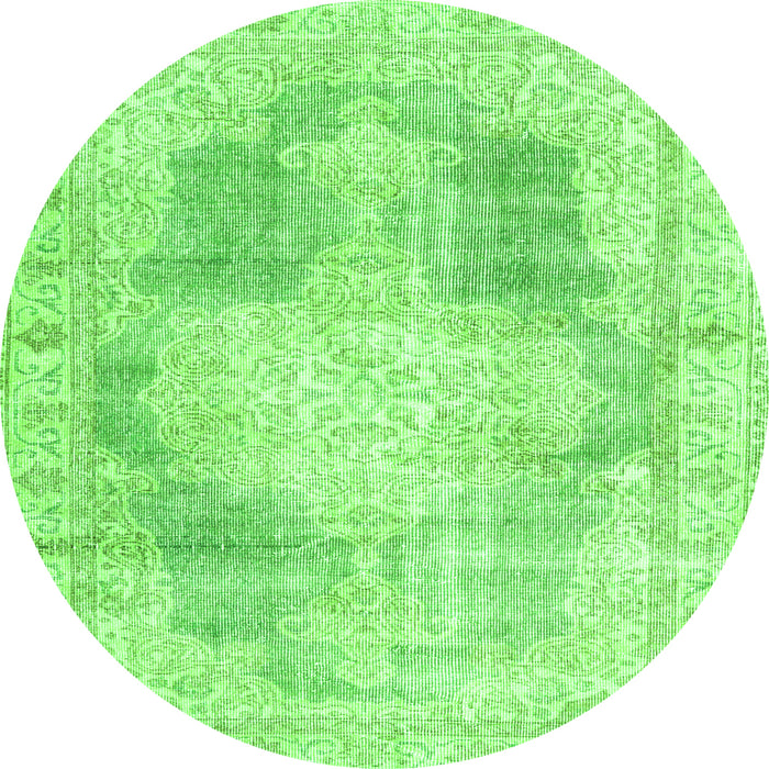 Square Persian Green Traditional Rug, tr3720grn