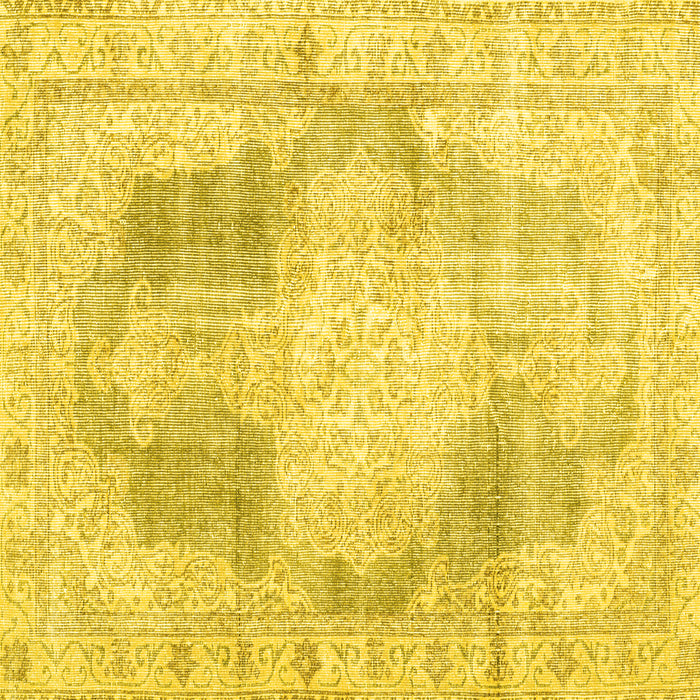 Square Persian Yellow Traditional Rug, tr3720yw