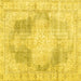 Square Persian Yellow Traditional Rug, tr3720yw