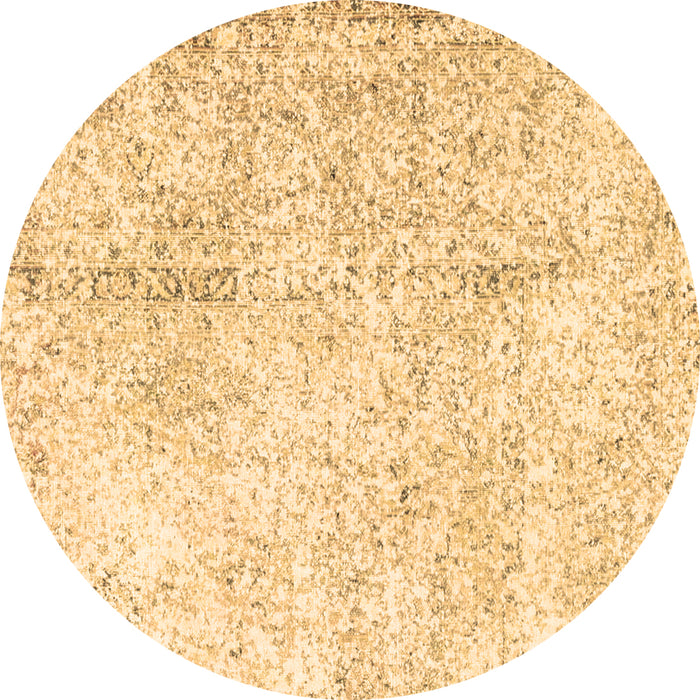 Round Persian Brown Traditional Rug, tr3721brn