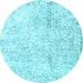 Round Persian Light Blue Traditional Rug, tr3721lblu