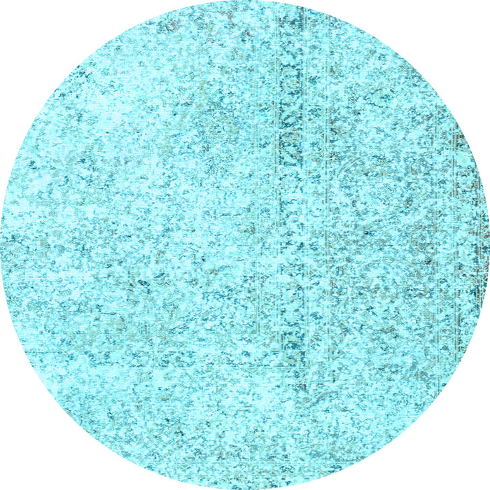 Round Machine Washable Persian Light Blue Traditional Rug, wshtr3721lblu