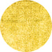 Round Persian Yellow Traditional Rug, tr3721yw