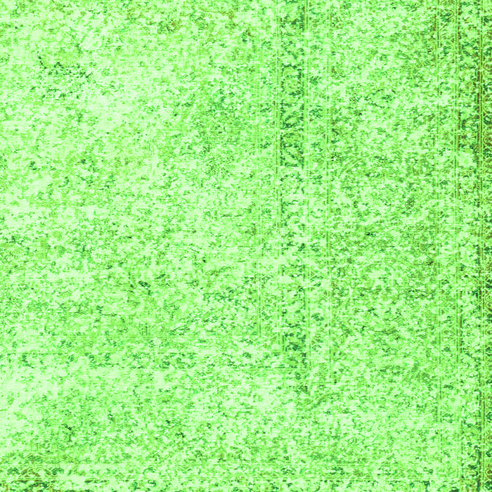 Round Machine Washable Persian Green Traditional Area Rugs, wshtr3721grn