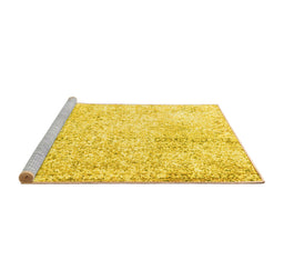 Sideview of Machine Washable Persian Yellow Traditional Rug, wshtr3721yw