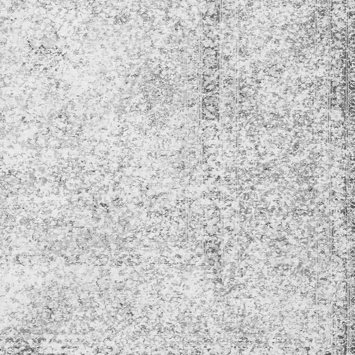 Round Machine Washable Persian Gray Traditional Rug, wshtr3721gry