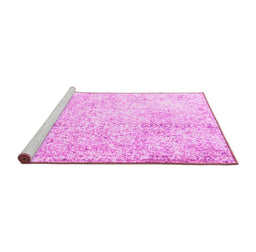 Sideview of Machine Washable Persian Pink Traditional Rug, wshtr3721pnk