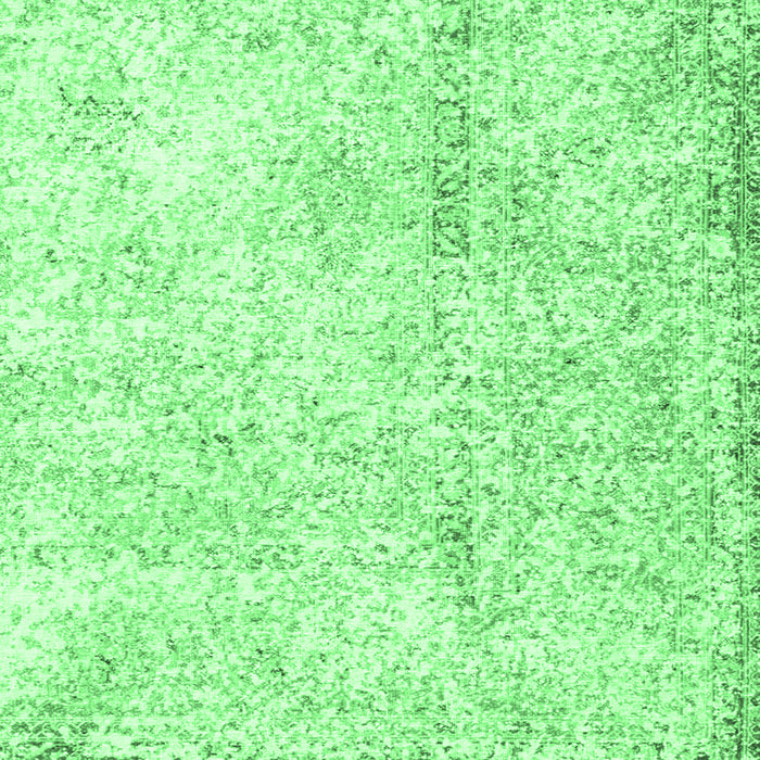 Square Machine Washable Persian Emerald Green Traditional Area Rugs, wshtr3721emgrn