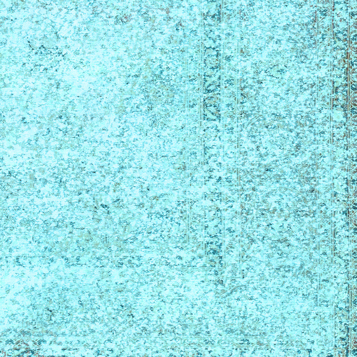 Square Machine Washable Persian Light Blue Traditional Rug, wshtr3721lblu