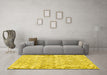 Machine Washable Persian Yellow Traditional Rug in a Living Room, wshtr3722yw