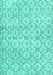 Machine Washable Persian Turquoise Traditional Area Rugs, wshtr3722turq