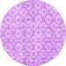 Round Machine Washable Persian Purple Traditional Area Rugs, wshtr3722pur