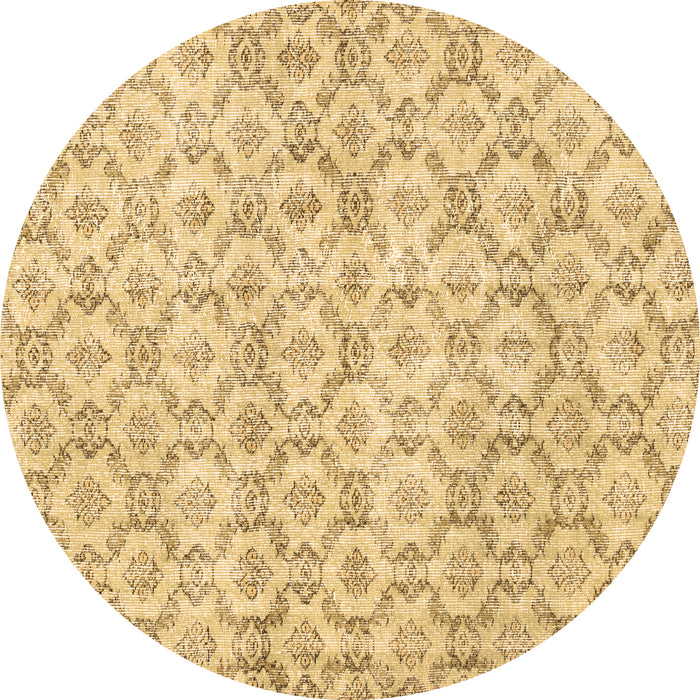 Round Machine Washable Persian Brown Traditional Rug, wshtr3722brn