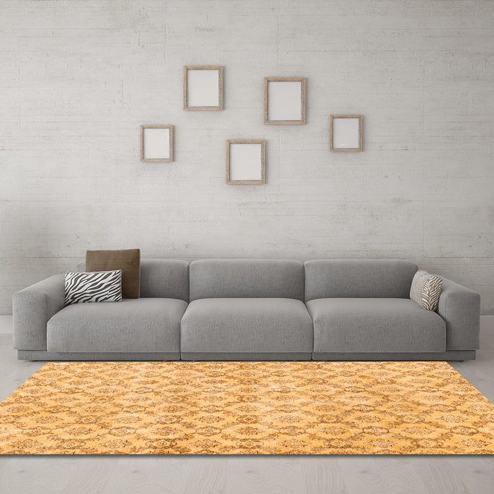 Machine Washable Persian Orange Traditional Area Rugs in a Living Room, wshtr3722org