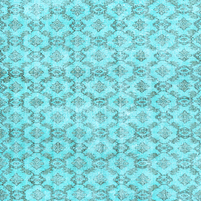 Square Machine Washable Persian Light Blue Traditional Rug, wshtr3722lblu