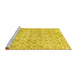 Sideview of Machine Washable Persian Yellow Traditional Rug, wshtr3722yw