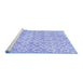 Sideview of Machine Washable Persian Blue Traditional Rug, wshtr3722blu