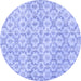 Round Persian Blue Traditional Rug, tr3722blu