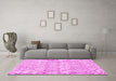 Machine Washable Persian Pink Traditional Rug in a Living Room, wshtr3722pnk