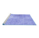 Sideview of Machine Washable Persian Blue Traditional Rug, wshtr3723blu