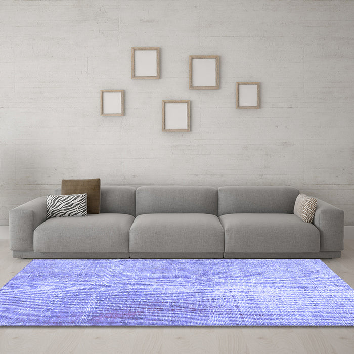 Machine Washable Persian Blue Traditional Rug in a Living Room, wshtr3723blu