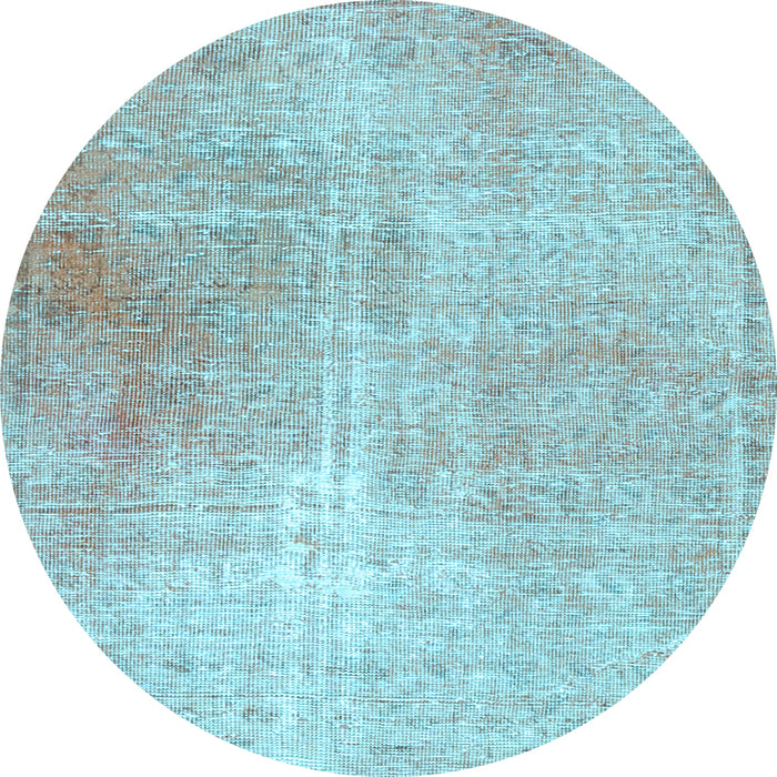 Round Machine Washable Persian Light Blue Traditional Rug, wshtr3723lblu