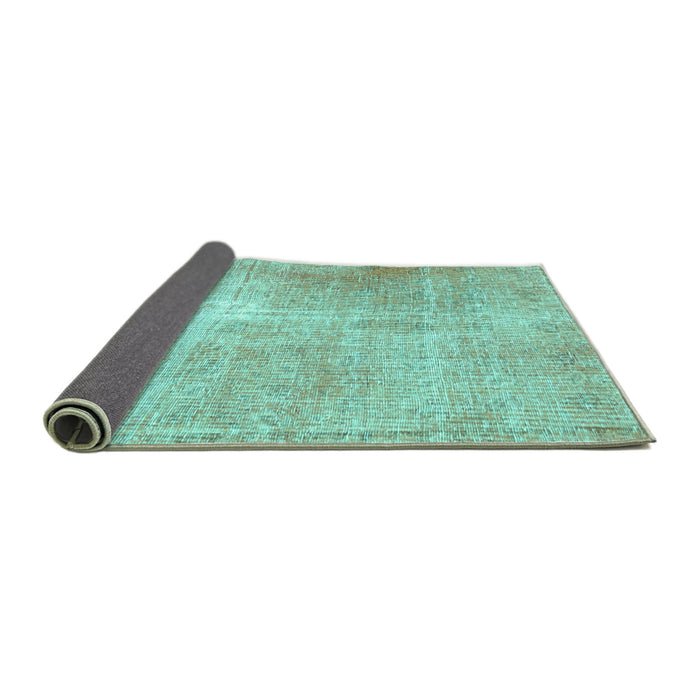 Sideview of Persian Turquoise Traditional Rug, tr3723turq