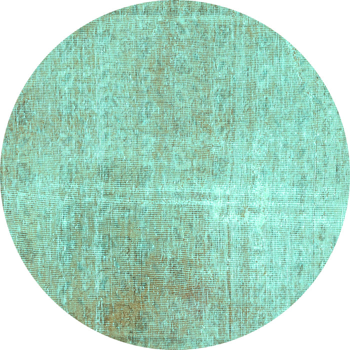 Round Machine Washable Persian Turquoise Traditional Area Rugs, wshtr3723turq