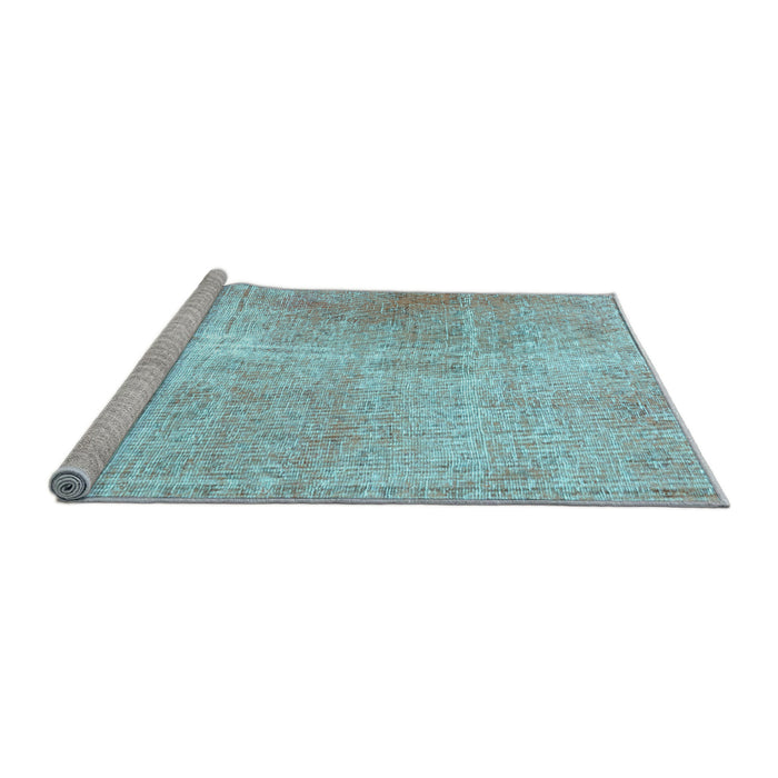 Sideview of Machine Washable Persian Light Blue Traditional Rug, wshtr3723lblu