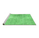 Sideview of Machine Washable Persian Emerald Green Traditional Area Rugs, wshtr3723emgrn