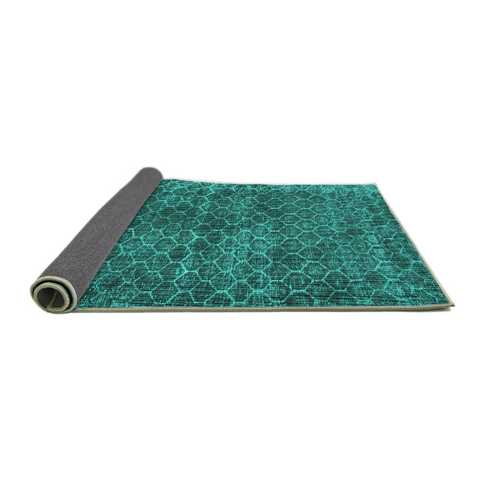 Sideview of Persian Turquoise Bohemian Rug, tr3724turq