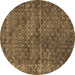 Round Persian Brown Bohemian Rug, tr3724brn