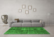 Machine Washable Persian Green Bohemian Area Rugs in a Living Room,, wshtr3724grn
