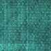 Square Machine Washable Persian Turquoise Bohemian Area Rugs, wshtr3724turq