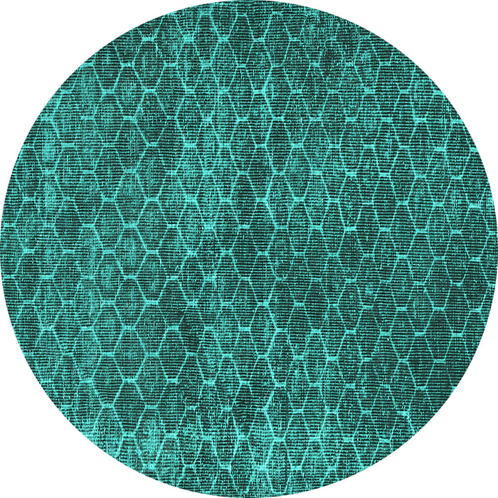 Round Persian Turquoise Bohemian Rug, tr3724turq