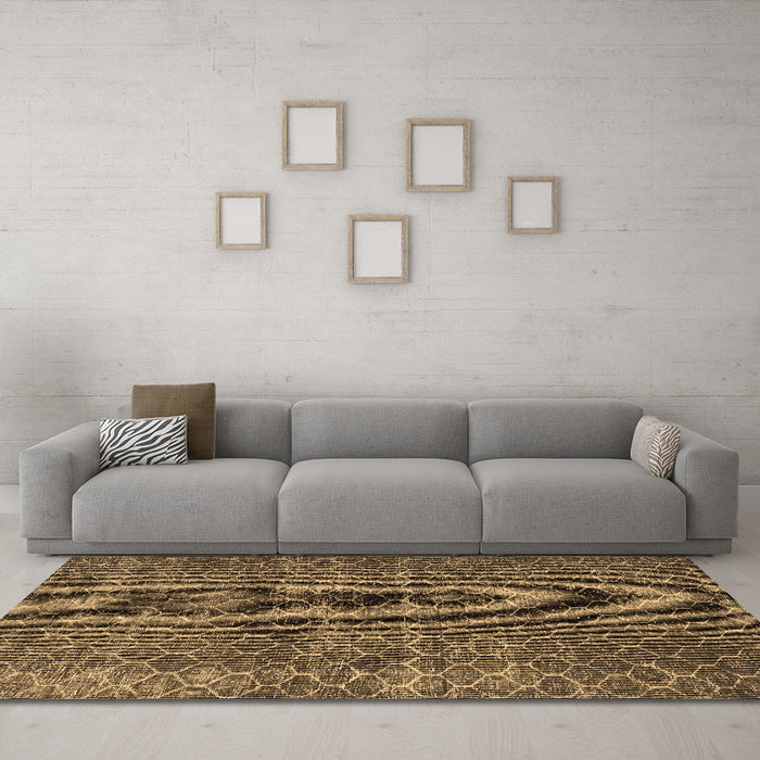 Machine Washable Persian Brown Bohemian Rug in a Living Room,, wshtr3724brn