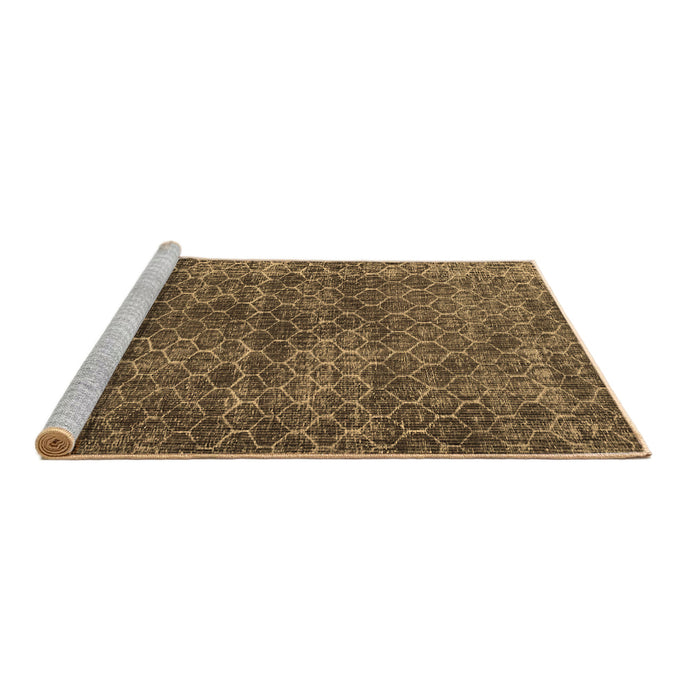 Sideview of Machine Washable Persian Brown Bohemian Rug, wshtr3724brn