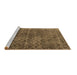 Sideview of Machine Washable Persian Brown Bohemian Rug, wshtr3724brn