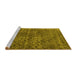 Sideview of Machine Washable Persian Yellow Bohemian Rug, wshtr3724yw