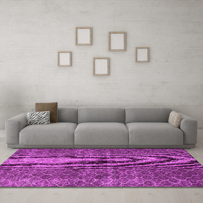 Machine Washable Persian Pink Bohemian Rug in a Living Room, wshtr3724pnk