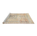 Sideview of Machine Washable Traditional Gold Rug, wshtr3725
