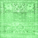 Square Persian Emerald Green Traditional Rug, tr3725emgrn