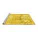 Sideview of Machine Washable Persian Yellow Traditional Rug, wshtr3725yw