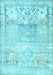 Machine Washable Persian Light Blue Traditional Rug, wshtr3725lblu