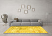 Machine Washable Persian Yellow Traditional Rug in a Living Room, wshtr3725yw