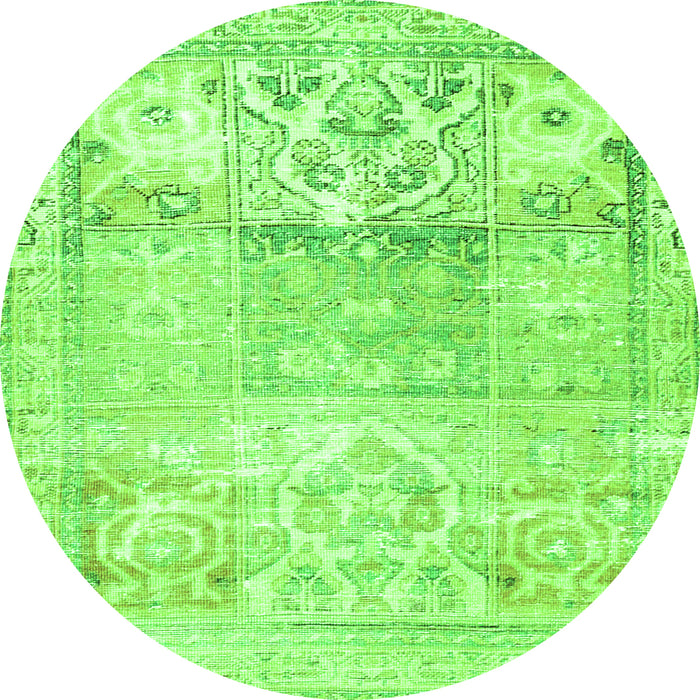 Square Persian Green Traditional Rug, tr3725grn