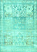 Machine Washable Persian Turquoise Traditional Area Rugs, wshtr3725turq