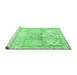 Sideview of Machine Washable Persian Emerald Green Traditional Area Rugs, wshtr3725emgrn